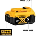 thumbnail image 4 of DEWALT (DCB205) 20V MAX XR 5.0Ah Lithium Ion Battery, 4 of 6