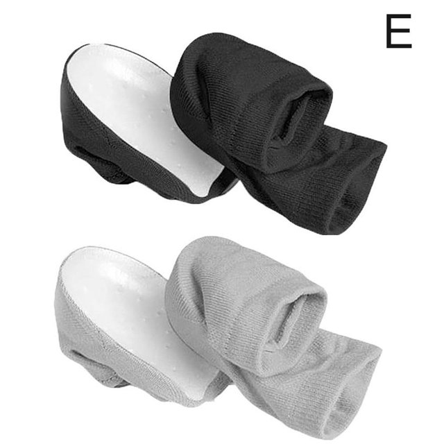 1/2Pairs Invisible Height Increase Insoles Silicone Pad New Heel Sock H0K8