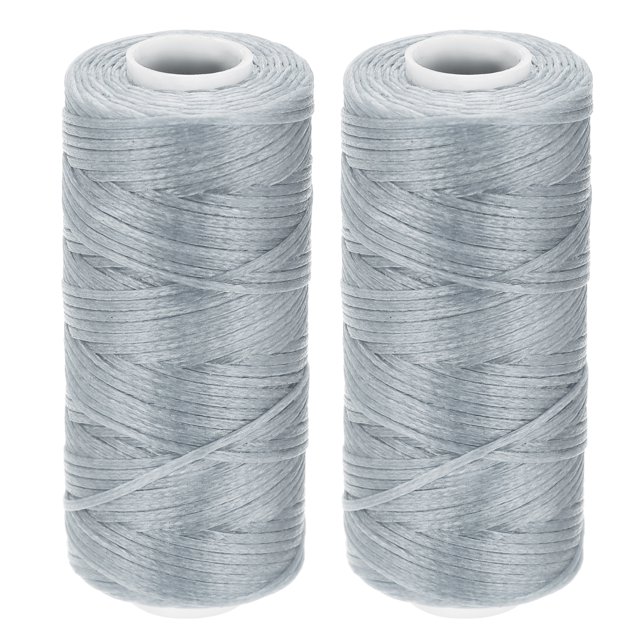 Unique Bargains Silver Tone Polyester Waxed Leather Sewing Thread, 55 Yards, 2 Pack