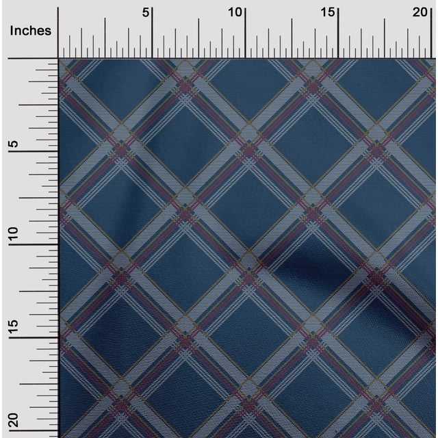 oneOone Viscose Jersey Fabric Tartan Check Decor Fabric Printed BTY 60 Inch Wide