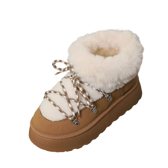 Bottes pour Femmes, Décontractées, à la Mode, Polyvalentes, Talon Épais, Tige Courte, Semelle Épaisse, Bout Rond, à Bride, Chaudes, Bottes pour Femmes