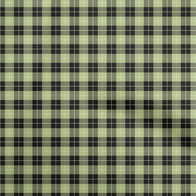 oneOone Cotton Poplin Light Green Fabric Check Craft Projects Decor Fabric Printed By The Yard 56 Inch Wide