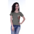 thumbnail image 3 of Moomaya T-shirt à Col Rond pour Femmes à Manches Courtes avec Poche Appliquée à Paillettes - B8, 3 of 6
