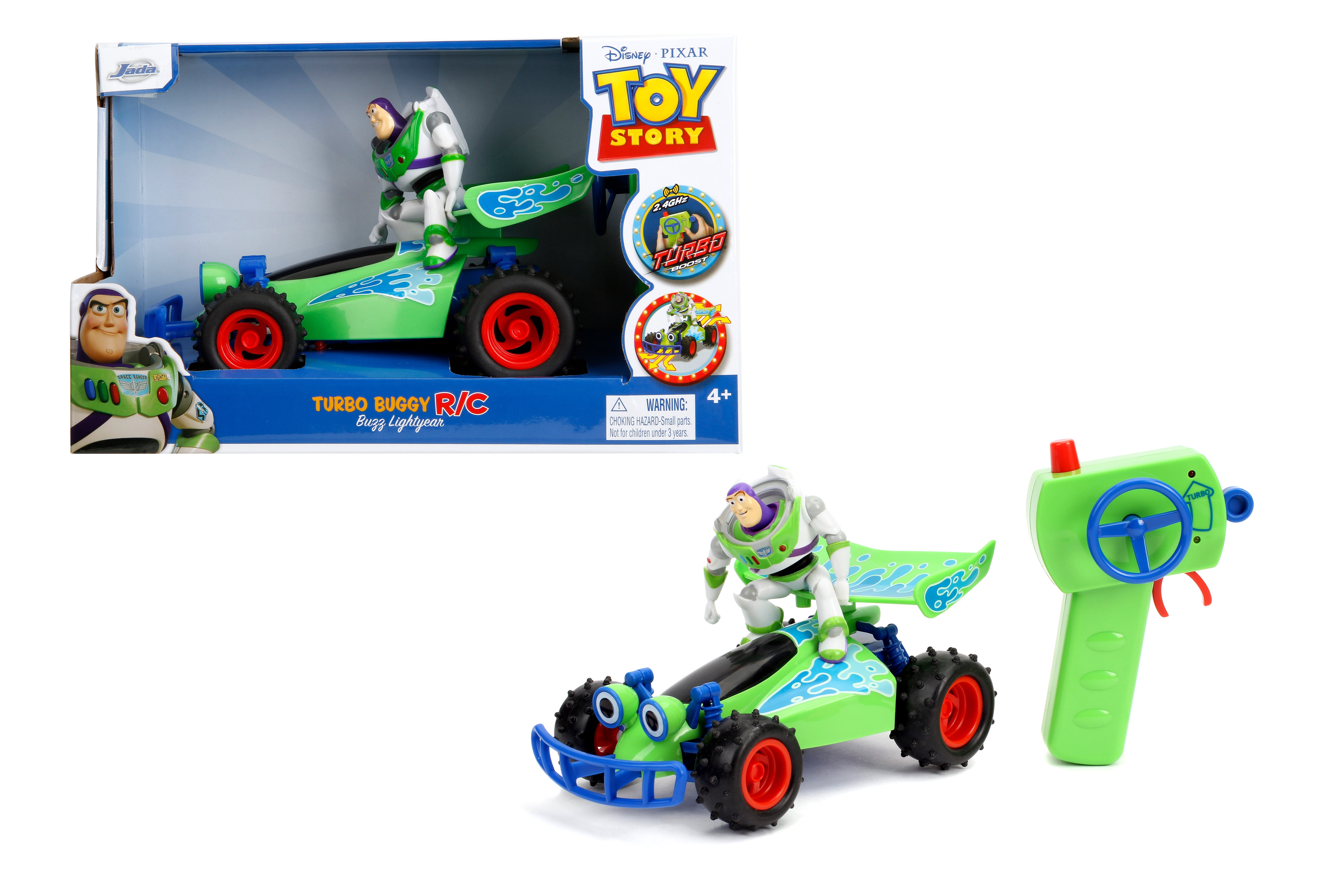 Toy Story Turbo Buggy RC Buzz Lightyear 1 24 Scale Remote Control Car with Turbo Boost 2.4GHz USB Rechargeable by Jada Toys