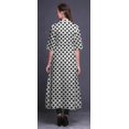 thumbnail image 4 of Bimba Robe Asymétrique Anarkali Kurti Imprimée pour Femmes, Blanc, Losanges Géométriques, Tenue Ethnique Indienne - X-Grand, 4 of 5