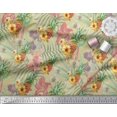 thumbnail image 2 of Soimoi Tissu Satin Modal Beige Imprimé Lys & Fruits de Pin Tissu au Mètre 42 Pouces de Large, 2 of 3