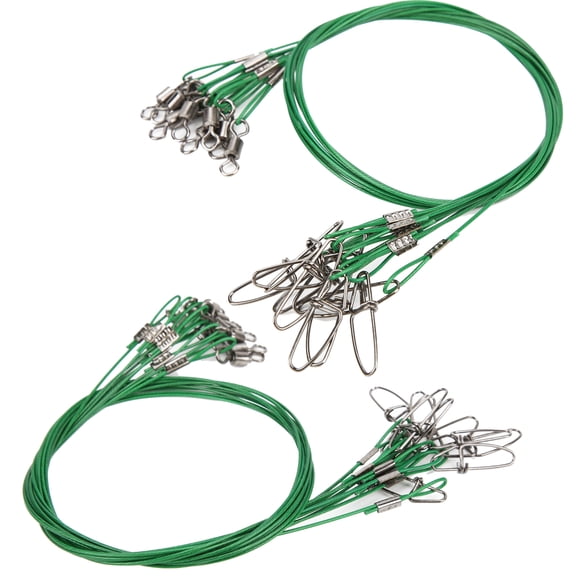 Traceur de Fil à Crochet Pivotant en Acier Ligne de Pêche en Acier Traceur de Fil en Acier avec Pivot Laisse de Ligne de Fil de Pêche Ligne de Pêche Traceur de Fil en Acier Anti-Morsure Ligne de Pêche en Acier Acier