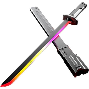 Denash Spark Sword, 30.7" Spark Blade with Flashing Multi Color Lights and Sound, Portable Light Up Sword with Sheath for Cosplay and Display