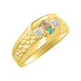 thumbnail image 4 of RYLOS Men's Rings 14K Yellow Gold Classic Nugget 6X4MM Oval Gemstone & Diamond Ring Opal African October Birthstone Rings Size 9, 4 of 7