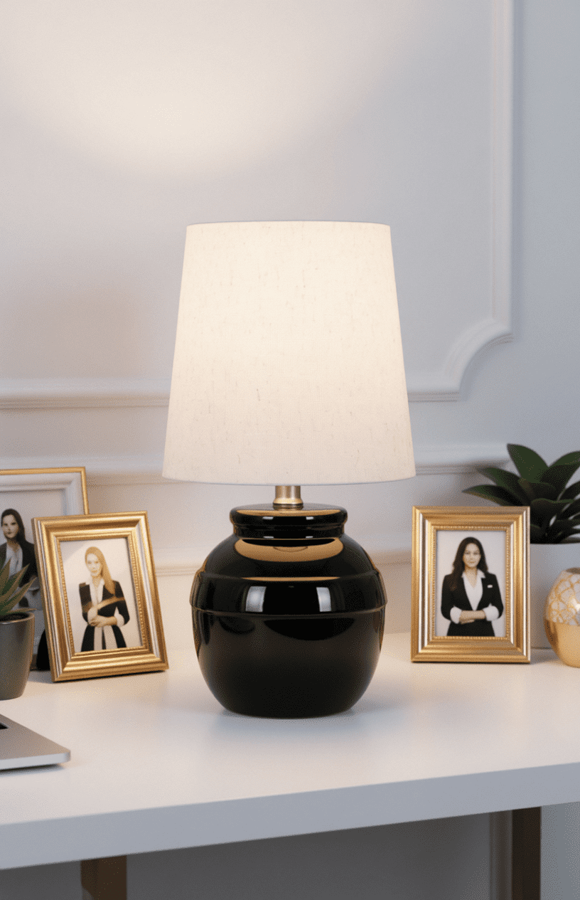 Mainstays 12.5 inch Black Ceramic Accent Lamp