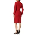thumbnail image 3 of INSPIRE CHIC Ensembles Tailleur pour Femmes Blazer à Manches Longues et Jupe Crayon Deux Pièces Tenues de Bureau TP Rouge, 3 of 6