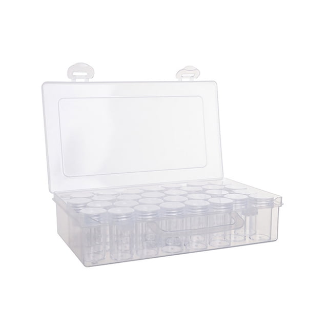 Transparent Plastic Bead Storage Box Set 30 Grids Diamond Painting Box with Accessories Embroidery Storage Box for DIY Arts Crafts Jewelry