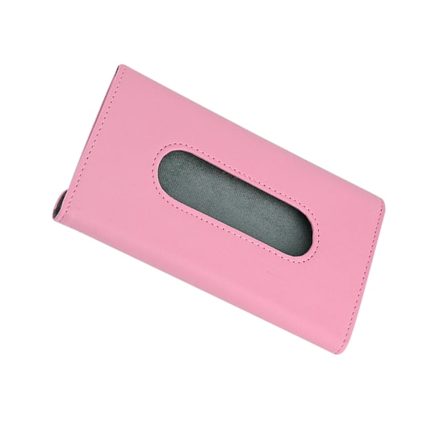 Xingzhi Sun Visor Tissues Box For Convenient Travel Size Universal Fit Easy To Install Black Car Napkin Box Pink