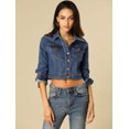 thumbnail image 4 of INSPIRE CHIC Veste en Jean Denim Classique pour Femmes à Manches Longues Boutonnée, 4 of 6