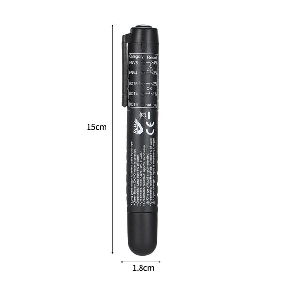 Liquid Brake Fluid Tester Pen Test DOT3 DOT4 DOT5.1 ENV6 ENV4 Brake Fluids with 5 LED Indicators