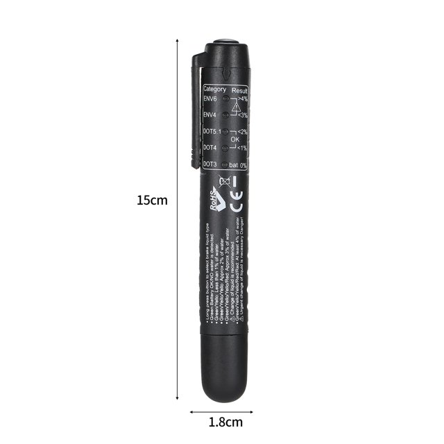 Liquid Brake Fluid Tester Pen Test DOT3 DOT4 DOT5.1 ENV6 ENV4 Brake Fluids with 5 LED Indicators