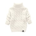 thumbnail image 3 of Birdeem Chandail Tricoté d'Hiver pour Enfants, Couleur Unie, Col Montant, Col Rabattable, Haut à la Mode, Hauts pour Enfants, 3 of 6
