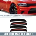 thumbnail image 2 of Unique Bargains Front Rear LED Side Marker Light 68214405AA for Dodge Charger 2015-2021 Black Lens Amber Red Light 2pair, 2 of 6