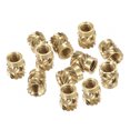 thumbnail image 1 of Uxcell Knurled Insert Nut M4 x 7mm L x 6mm OD Female Thread Brass Embedding Nut 60 Pack, 1 of 5
