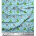 thumbnail image 1 of Soimoi Poly Crepe Fabric Geometric Shapes,Crocodile & Rhinoceros Kids Print Fabric by The Yard 42 Inch Wide, 1 of 3