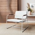 thumbnail image 2 of Manhattan Comfort Whythe Fauteuil d'Appoint Bas en Cuir PU 2.0, Blanc, 2 of 3
