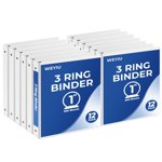 1 de pouce 3 Binder de sonnerie, 1" Ring Linders avec 2 Poches intérieures, Brides de base 1 dans, Effacer la couverture de vue 1-inch-Binder Conserve 8,5' x 11''Paper pour bureau/maison/retour à S