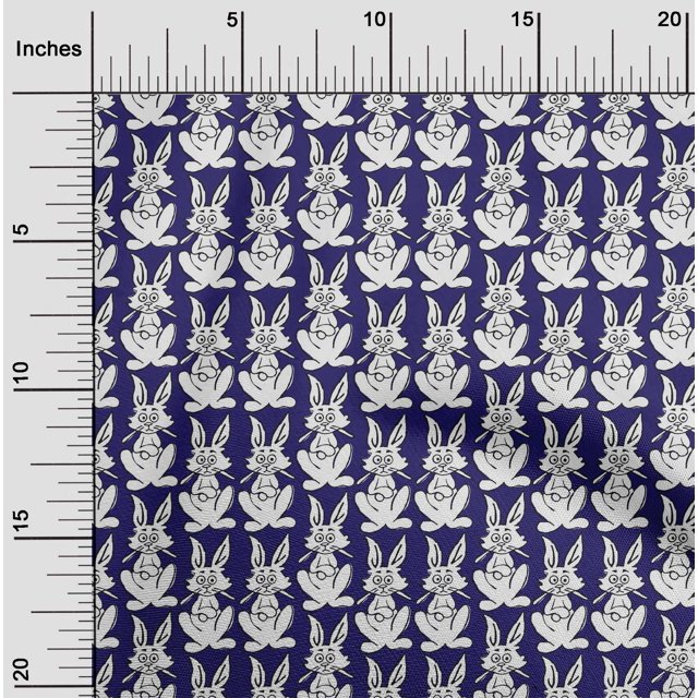 oneOone Tissu Polyester Lycra Bloc de Lapin Décor Tissu Imprimé BTY 56 Pouces de Large