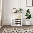 thumbnail image 2 of Wine Bar Rack Cabinet with Detachable Wine Rack, Bar Cabinet with Glass Holder, Small Sideboard, Buffet Cabinet with Mesh Door, Wine Storage Cabinet with Storage, 2 of 4