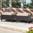 thumbnail image 1 of Gymax 2PCS Patio Ottomans Wooden Handles Rattan Knitting Foot Pedal Beige, 1 of 9