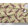 thumbnail image 3 of Soimoi Polyester Crepe Fabric Dot & Lobster Ocean Print Fabric by The Yard 42 Inch Wide, 3 of 3