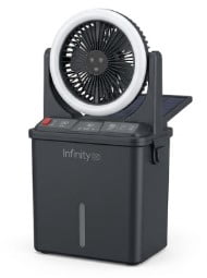 Infinity X1 Solar Misting Fan with 500-Lumen LED Light – Rechargeable Portable Outdoor Cooling Fan for Patio, Camping & Backyard