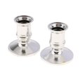 thumbnail image 4 of 2pcs Taper Candle Holders Traditional Shape Fits Standard Candlestick Silver, 4 of 11