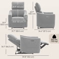 thumbnail image 3 of HOMCOM Power Recliner Chair, Upholstered Recliner Chair w/ USB Ports, Grey, 3 of 10