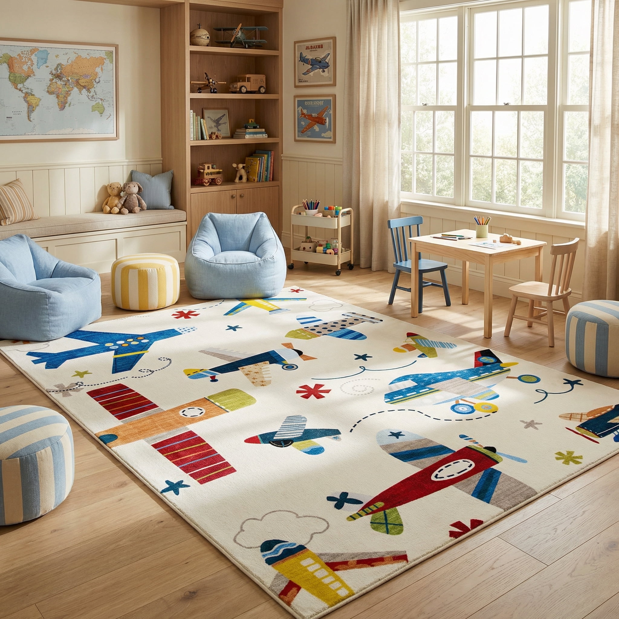 Tapis d'intérieur doux pour enfants, avion, Rug Branch