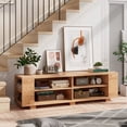 thumbnail image 3 of Costway Meuble Télé en Bois de 59 Pouces Console de Rangement Centre Multimédia avec Tablette Naturel, 3 of 9