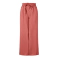 thumbnail image 4 of Jsaierl Womens Casual Wide Leg Pants Ruffle Elastic Drawstring Palazzo Pants Loose Comfy Trousers with Pockets, 4 of 9