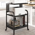 thumbnail image 2 of GloryStar 3-Tier Large Printer Stand, Mobile Cart with Power Outlets & USB Ports, Adjustable Shelf, Storage, and Lockable Wheels for Home Office, 2 of 8