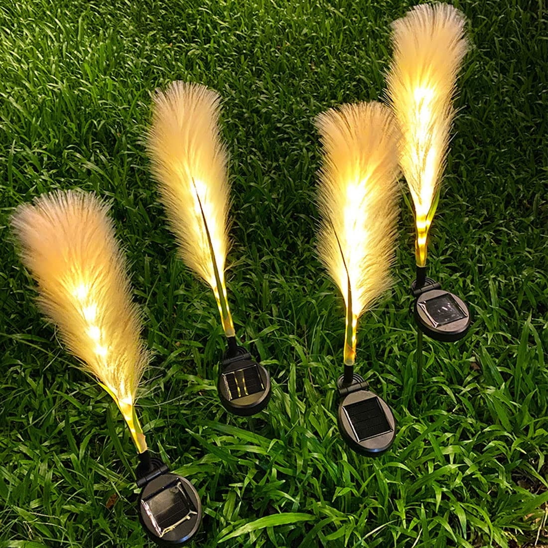 Fufafayo Garden Solar Lights Multi-Color Changing LED Flower Stake Light, Outdoor Decorative Reed Lights for Yard Landscape, Solar Powered Reed Stake Light for Pathway Lawn Patio