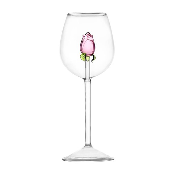 Yhmxh Christmas Lovely Rose White Wine Goblet Red Wine Glass Gift Box Outdoor Christmas Decorations Christmas Party Supplies Christmas Gifts for Kids Women Men