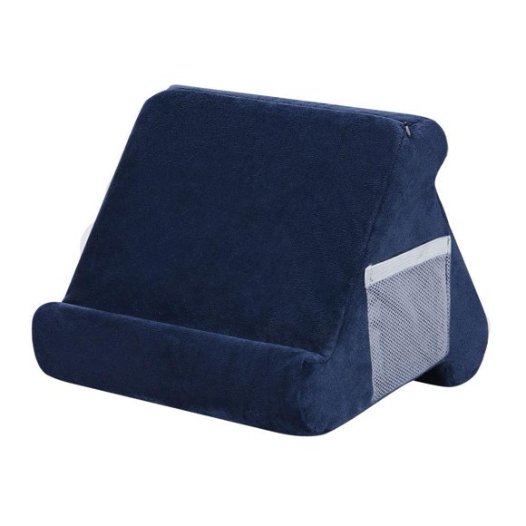 Linen Cotton Tablet Pillow Stand – Hands-Free Holder for iPad, Kindle & 4-13" Devices with Side Pocket, Lightweight Foam, Perfect for Home, Office, Travel & Car