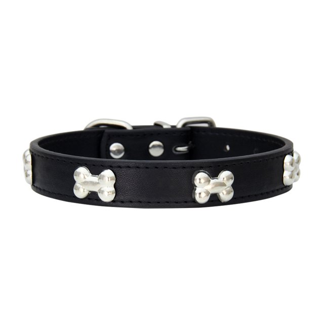 Maytalsory Comfortable Wear Cat Collar In Multiple Sizes With Stylish PU PU Cat Collar Dogs Collars black 2.5*50cm 1Set