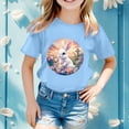 thumbnail image 1 of WEAIXIMIUNG T-Shirt Imprimé à Manches Courtes pour Filles de Pâques, Haut Décontracté 150, 1 of 4