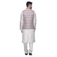 thumbnail image 3 of Atasi Mandarin Collar Traditional Solid Kurta Pajama With Printed Jacket Set, 3 of 3