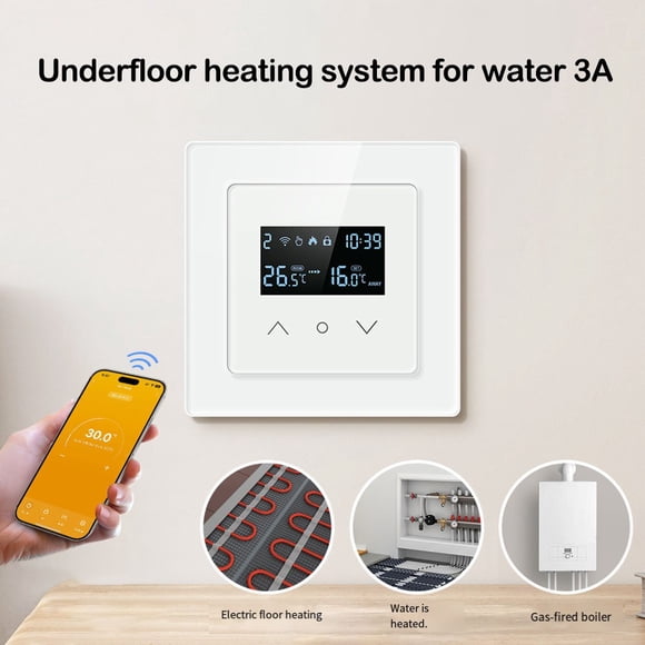 Temperature Control Switch for Tuya Smart Home with Energy Efficient Scheduling and Manual Operation for Floor Heating Systems (water heating)