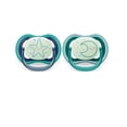 thumbnail image 1 of Philips Avent Ultra Air Pacifier 6-18m, sleeping star / sleeping moon, nighttime, 2 pack SCF376/13, 1 of 9