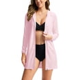 thumbnail image 3 of BiZtdJrK Womens Swim Cover Up Sun Protection Hoodie Lightweight Long Sleeve Zip up Sun Protective Suits Going Out Tops with Pockets Pink M Fall Savings, 3 of 10