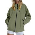 thumbnail image 2 of Yuyuzo Womens Rain Jacket Waterproof Lightweight Windbreaker Jacket Plus Size Raincoat with Pockets, 2 of 6