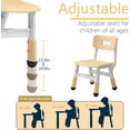 thumbnail image 3 of Kids Table and Chairs Set, Height Adjustable Desk with 6 Seats for Ages 2-10,Arts & Crafts Table,Graffiti Desktop, Non-Slip Legs, Max 300lbs, Children Multi-Activity Table for Classrooms,Daycares,Home, 3 of 6
