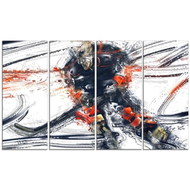 Design Art Hockey in Motion Canvas Wall Art