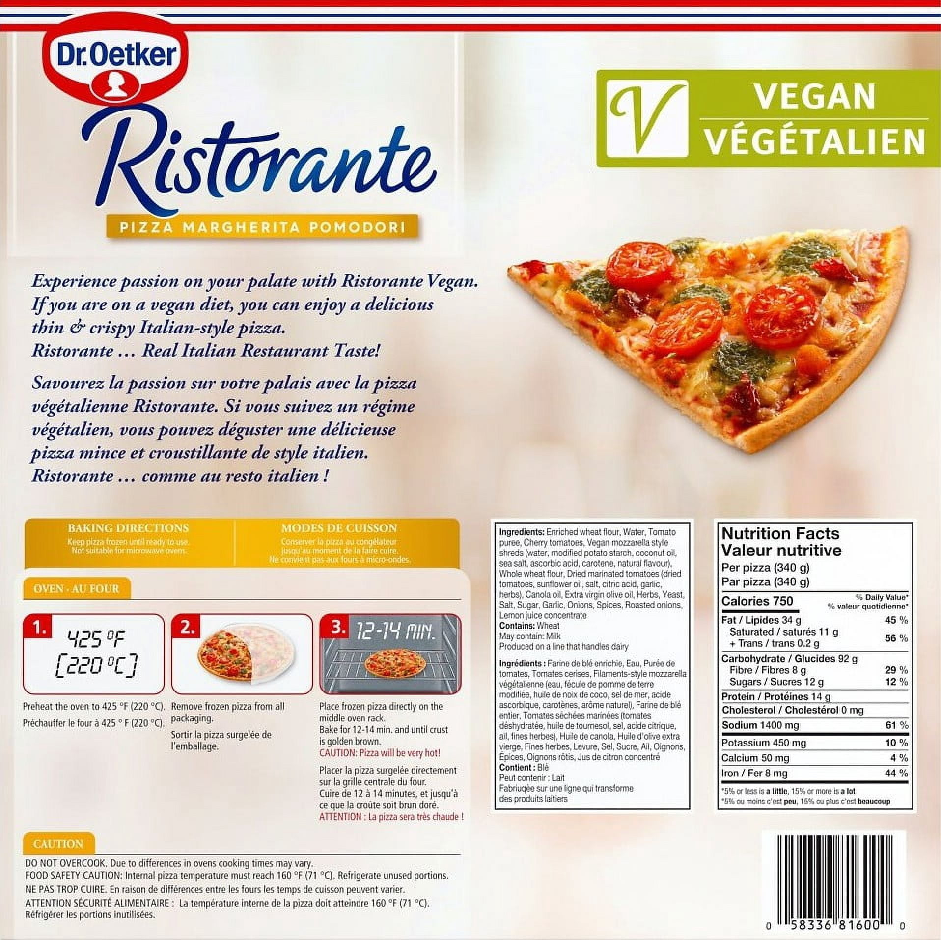 Dr. Oetker Vegetalienne Margherita Pomodori 340g